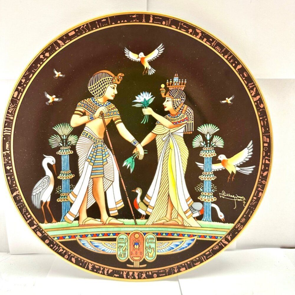 Vintage Egyptiana : 8.5 in Decorative Deity Love Pair Made in Egypt
